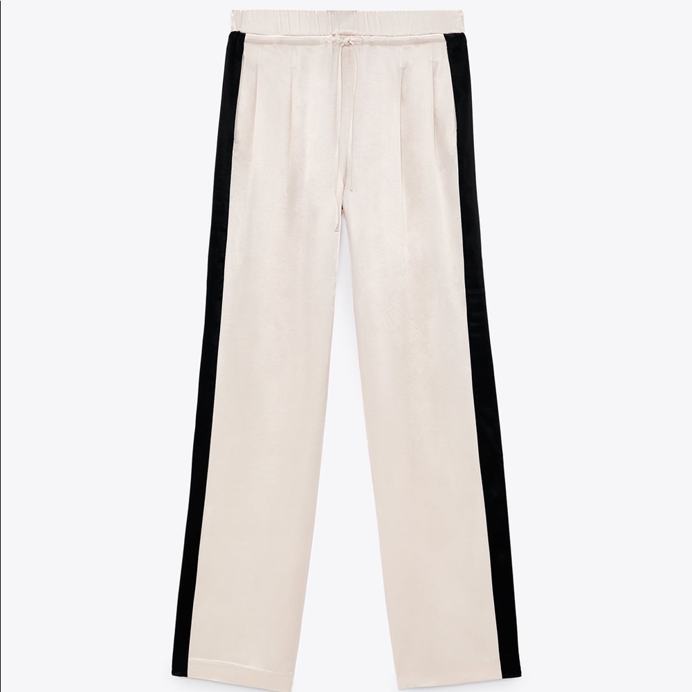 NWT Zara full length satin effect pants
